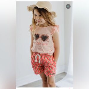 Matilda Jane Sunny Days Ahead Ruffle Sleeve Tee w/ Glowy Blaze Shorties 3T